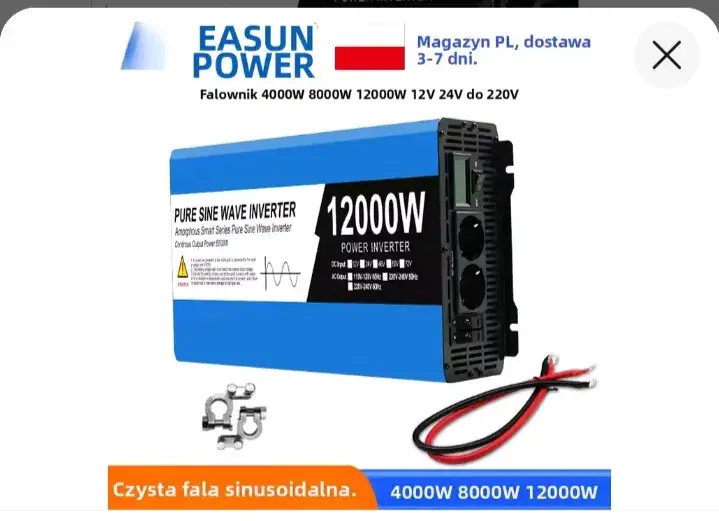 Inwerter EASUN Power 12 kW (moc ciągła 5 kW)