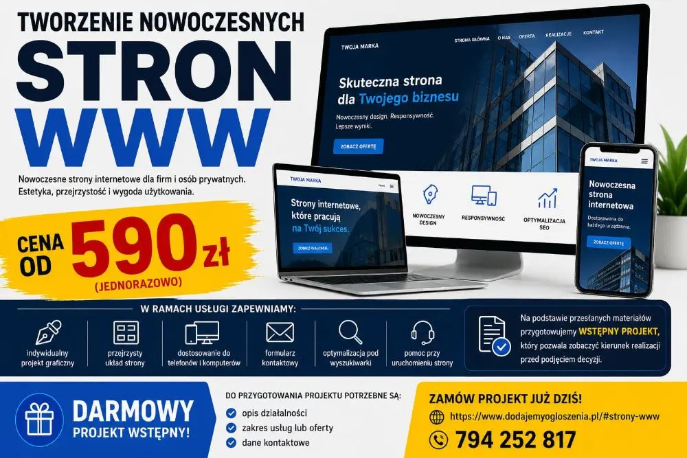 SOLIDNE STRONY INTERNETOWE - BEZ UKRYTYCH KOSZTÓW - BEZ PRZEPŁACANIA